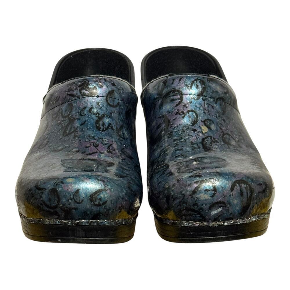 Dansko Professional Clogs Women's 10.5 Raindrop Galaxy Embossed Leather - Picture 2 of 8